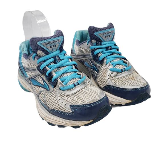 Brooks Adrenaline GTS 13 Women's Size 7 Blue Gray Running Athletic Shoes - Picture 1 of 10